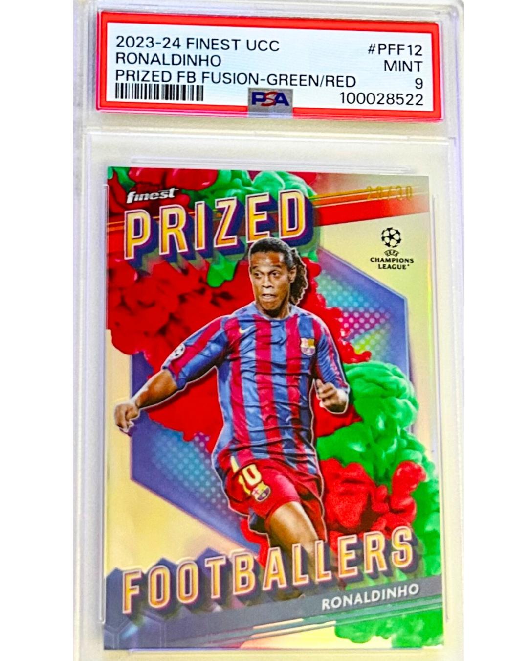 Ronaldinho Prized Footballers Topps Finest UCC /30, PSA 9
